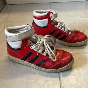 Vintage Adidas High Top Concord Sneakers Red Sz 7 Mens - AS IS